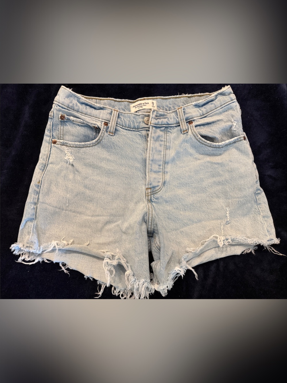 Abercrombie & Fitch Light Blue Distressed Denim Cutoff Shorts